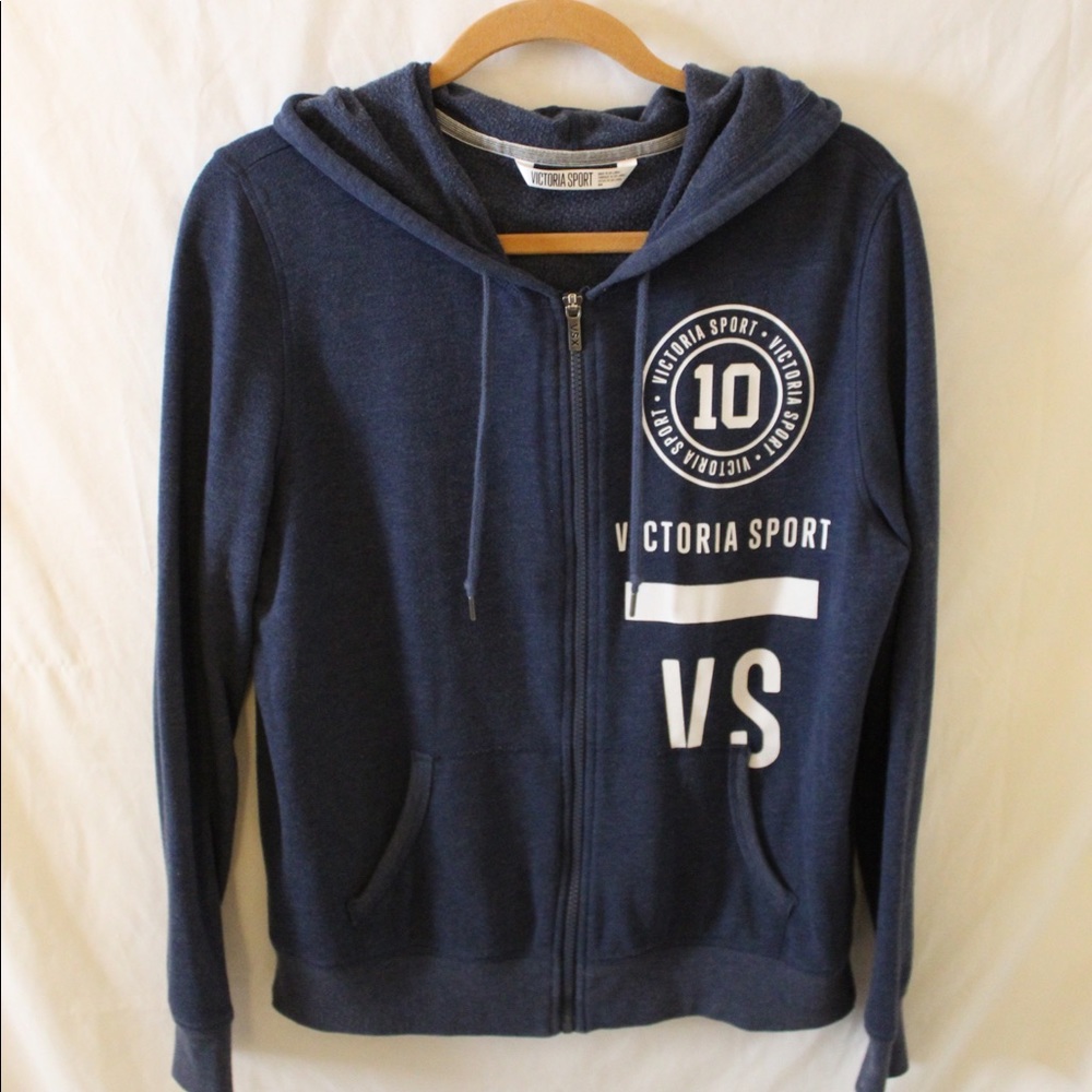 Victorias sport blue zip up sweatshirt